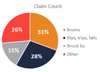 2018 Causes of Workplace Injury (Claim Count) 2018 Causes of Workplace Injury (Claim Count)